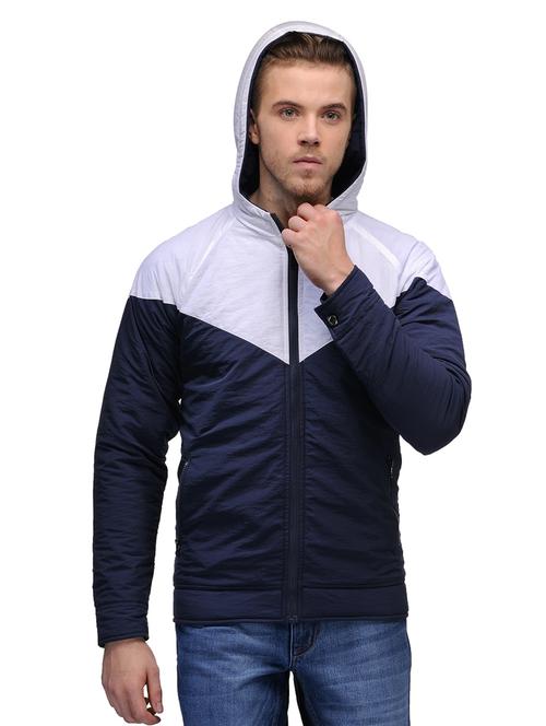 blue, white polyester casual jacket - 10663086 - Very Small Image - 1