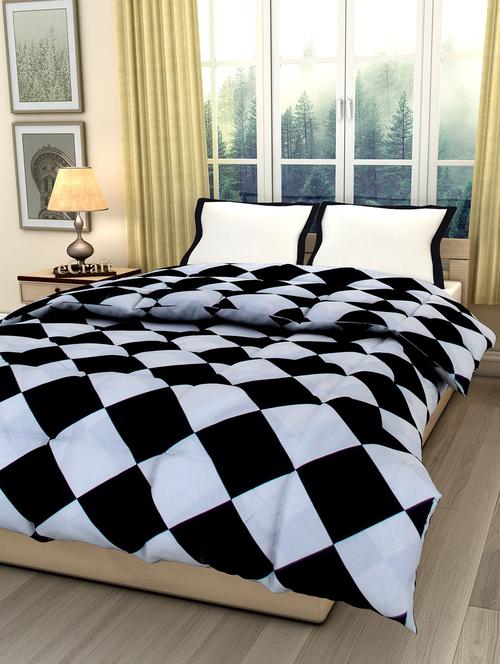 Square Checks Printed Single Bed Reversible Ac Comforter - 10667348 - Very Small Image - 1