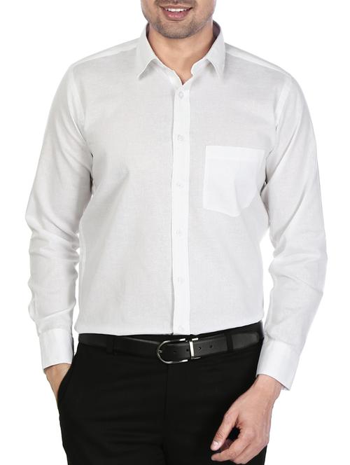 white cotton formal shirt - 10670051 - Very Small Image - 1