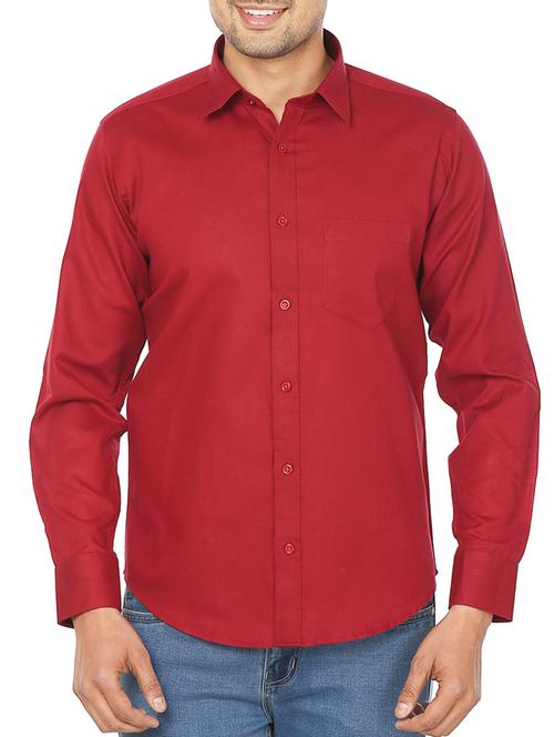 red cotton casual shirt - 10670057 - Very Small Image - 1