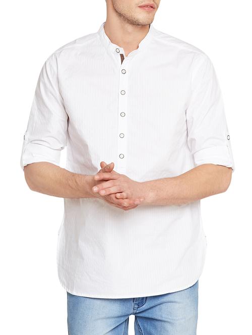 white cotton kurta - 10674662 - Very Small Image - 1