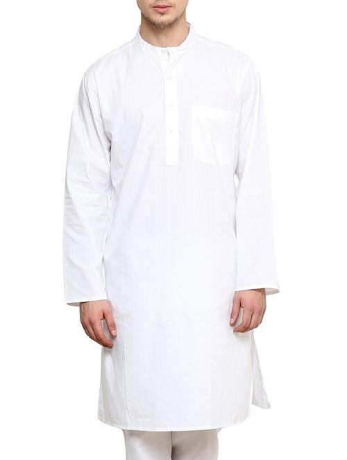 white cotton kurta - 10674709 - Very Small Image - 1
