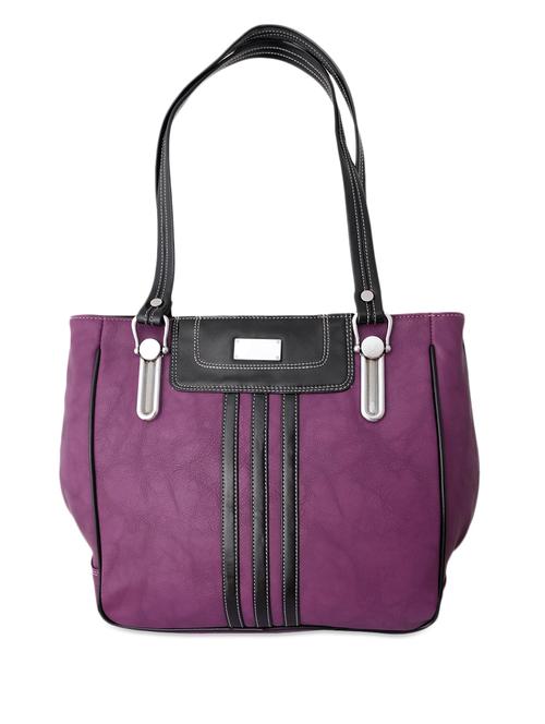 textured purple leatherette handbag - 1067669 - Very Small Image - 1