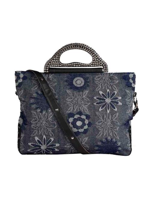 blue cotton canvas handbag - 10676759 - Very Small Image - 1