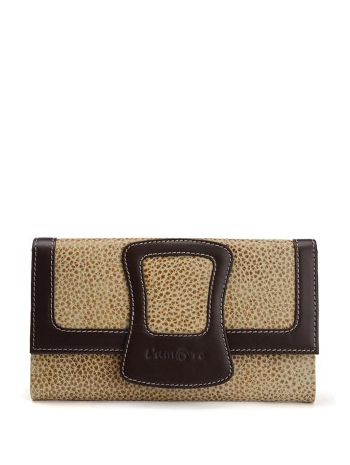 brown and beige snap button clutch - 10679 - Very Small Image - 1
