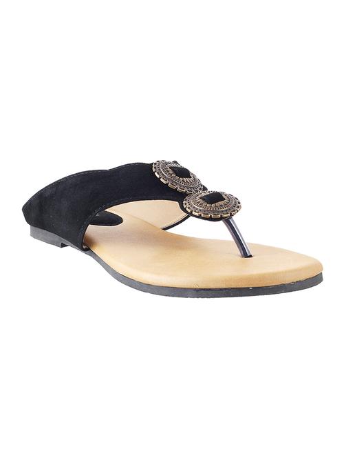 beige leatherette toe separator sandals - 10679436 - Very Small Image - 1