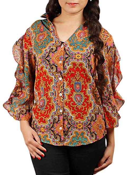 multicoloured polyester top - 10680385 - Very Small Image - 1