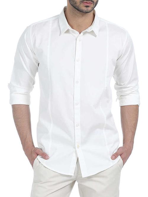 white cotton casual shirt - 10689021 - Very Small Image - 1