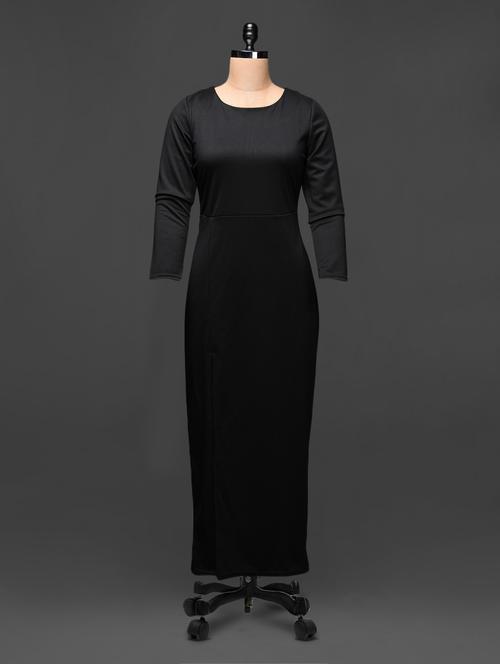 black maxi dress with side slit - 1069359 - Very Small Image - 1