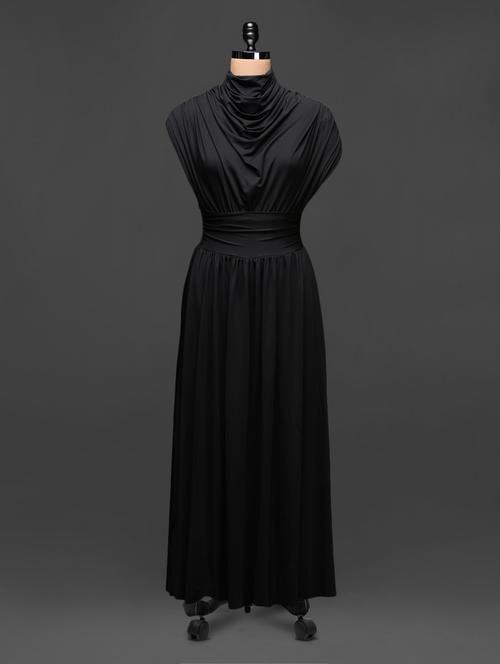 black draped maxi dress - 1069371 - Very Small Image - 1