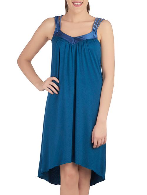 blue polyester sleepshirts & nighty - 10699118 - Very Small Image - 1