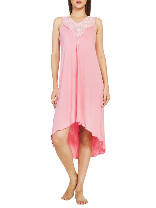 light rose spandex sleepshirts & nighty - 10699125 - Very Small Image - 1