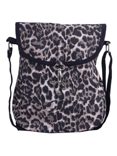 black canvas printed sling bag - 10701176 - Very Small Image - 1