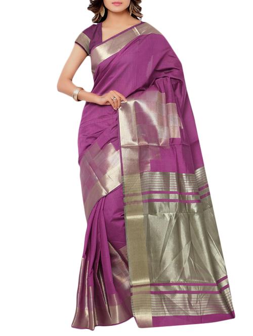 violet art silk saree - 10701673 - Very Small Image - 1