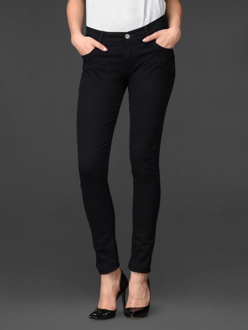 black plain stretchable jeans - 1070488 - Very Small Image - 1