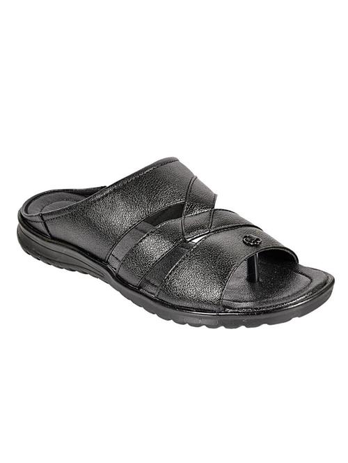 black leatherette slippers, flip flops & sliders - 10705407 - Very Small Image - 1