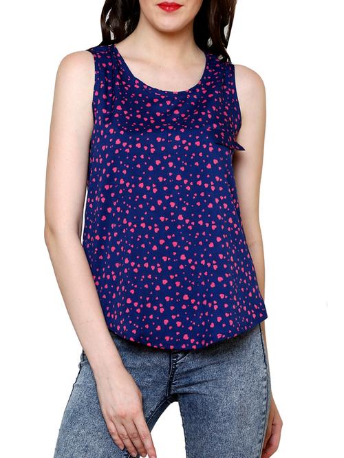 navy blue crepe top - 10709951 - Very Small Image - 1