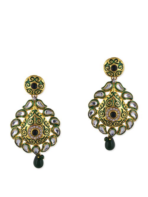 green metal alloy earring - 10711804 - Very Small Image - 1
