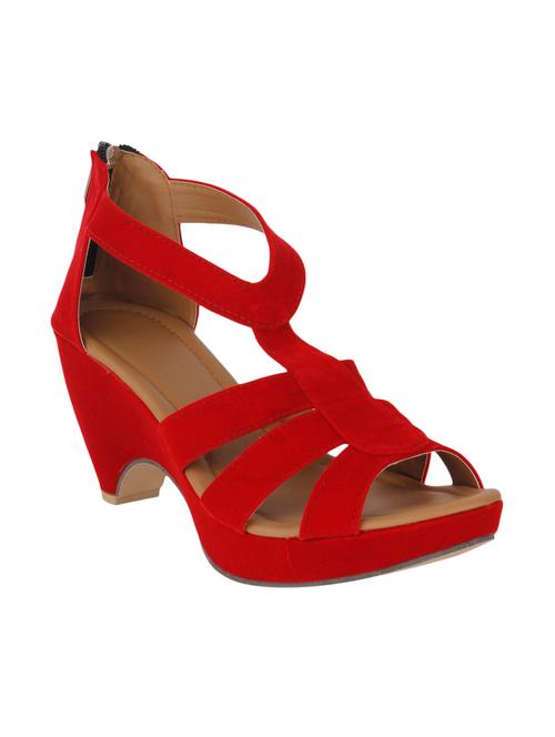 red leatherette sandals - 10712319 - Very Small Image - 1