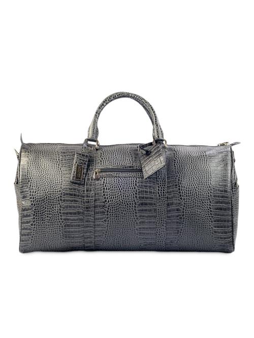 grey textured leather duffle bag - 1071302 - Very Small Image - 1