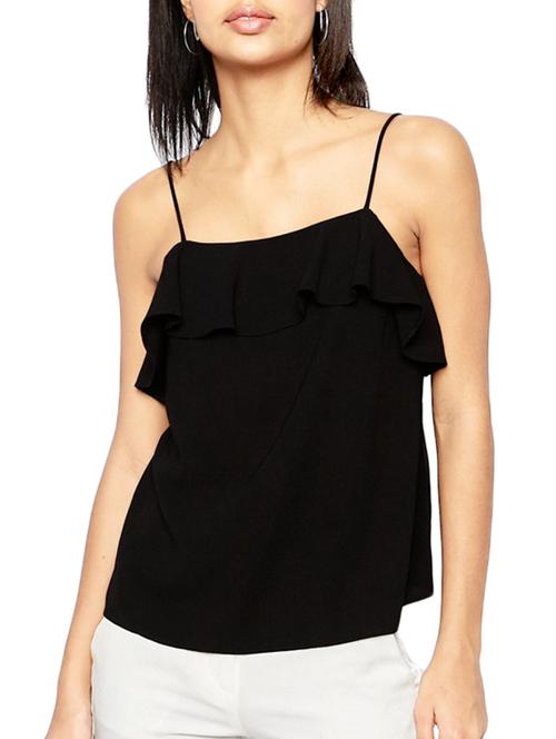 black poly crepe top - 10717628 - Very Small Image - 1