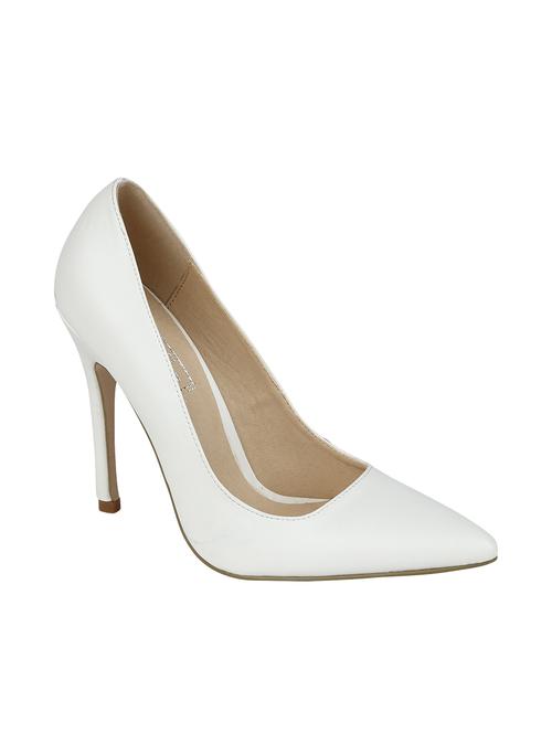 white pu leatherette pumps - 10722502 - Very Small Image - 1