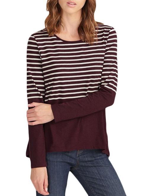 brown cotton regular top - 10726004 - Very Small Image - 1