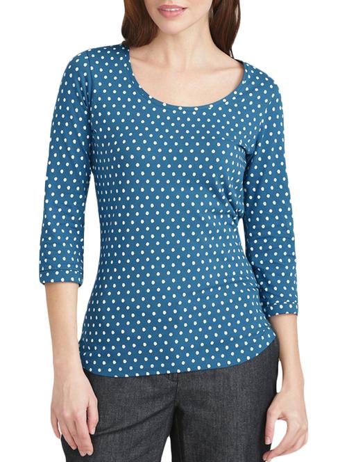 blue cotton regular top - 10726014 - Very Small Image - 1
