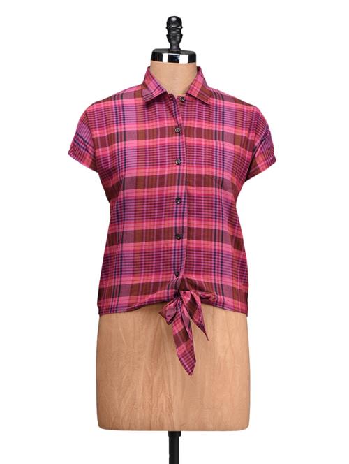 knotted check cotton shirt - 1073677 - Very Small Image - 1
