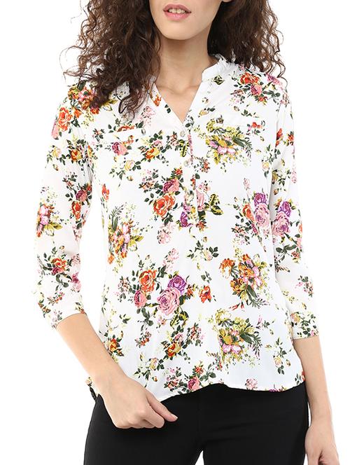 cream crepe shirt - 10736858 - Very Small Image - 1