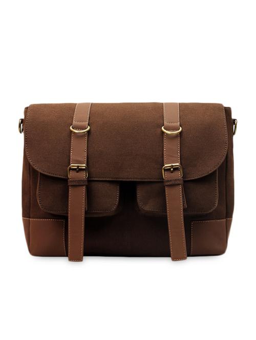 patch pockets buckled canvas messenger bag - 1073936 - Very Small Image - 1