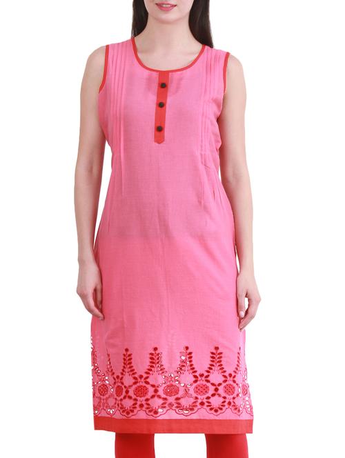 pink cotton kurta - 10742253 - Very Small Image - 1