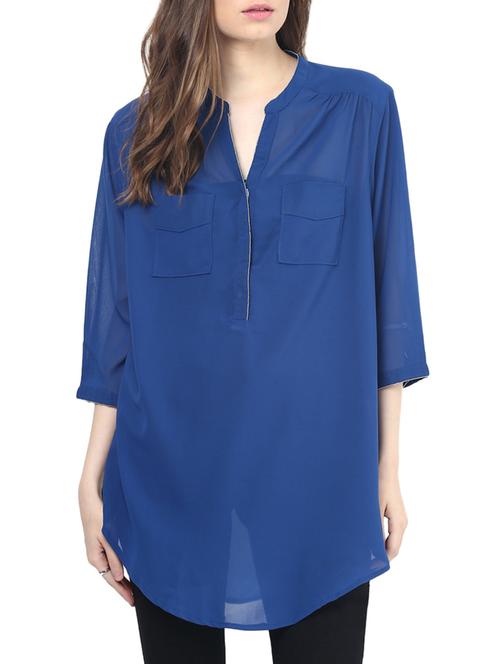 blue polyester top - 10743175 - Very Small Image - 1
