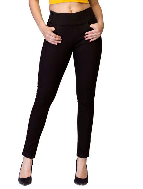 high rise button detail jeggings - 10743767 - Very Small Image - 1