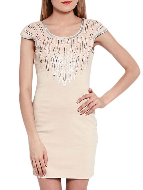 nude viscose dress - 10751954 - Very Small Image - 1