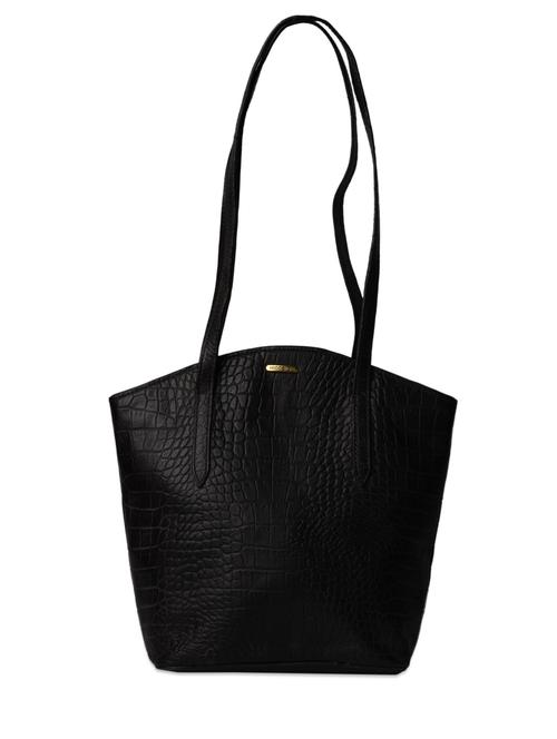 Black Crocodile Texture Leather Tote - 1075292 - Very Small Image - 1