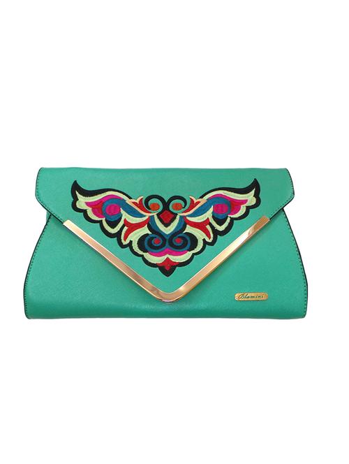 green leatherette clutch - 10761236 - Very Small Image - 1