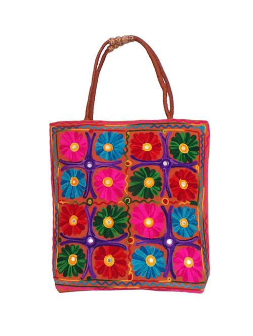 multi raw silk handbag - 10761240 - Very Small Image - 1
