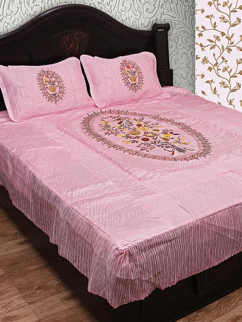 self design embroidery designer satin wedding bedding set - 10763376 - Very Small Image - 1