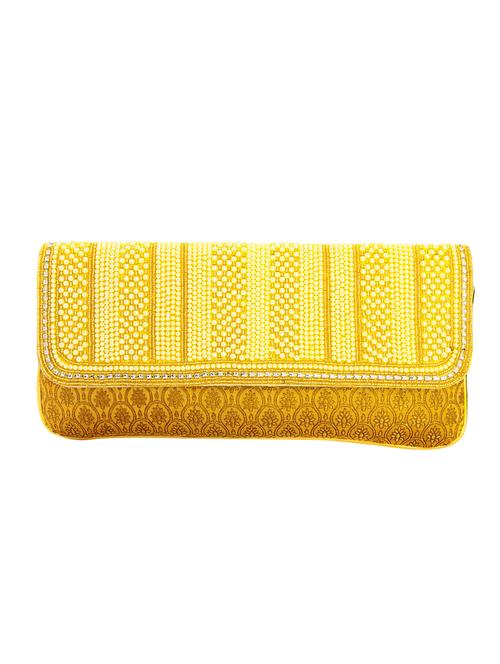 cream leatherette (pu) ethnic clutch - 10766920 - Very Small Image - 1
