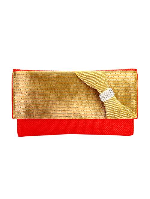 gold leatherette (pu) ethnic clutch - 10767089 - Very Small Image - 1