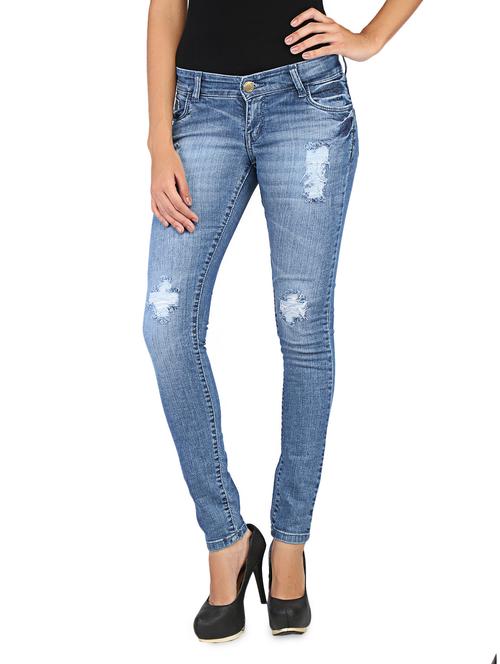 blue denim distressed jeans - 1077545 - Very Small Image - 1