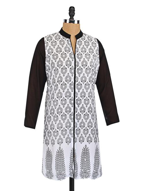 white cotton straight kurta - 1077814 - Very Small Image - 1