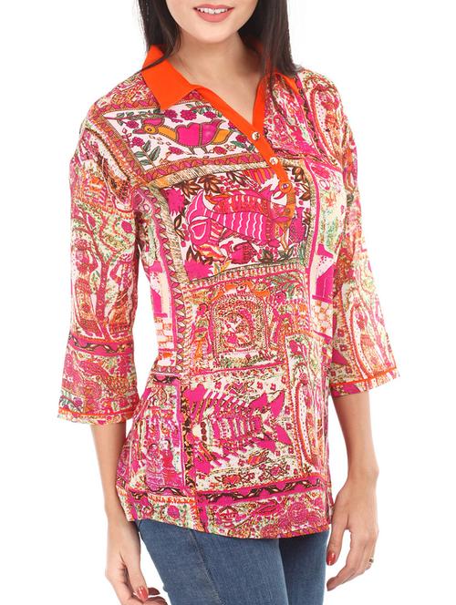 pink printed tunic - 1077984 - Very Small Image - 1