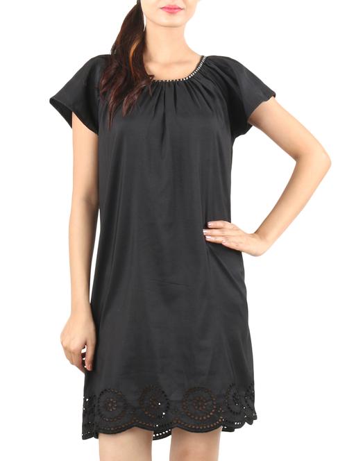 black poly crepe dress - 10780289 - Very Small Image - 1