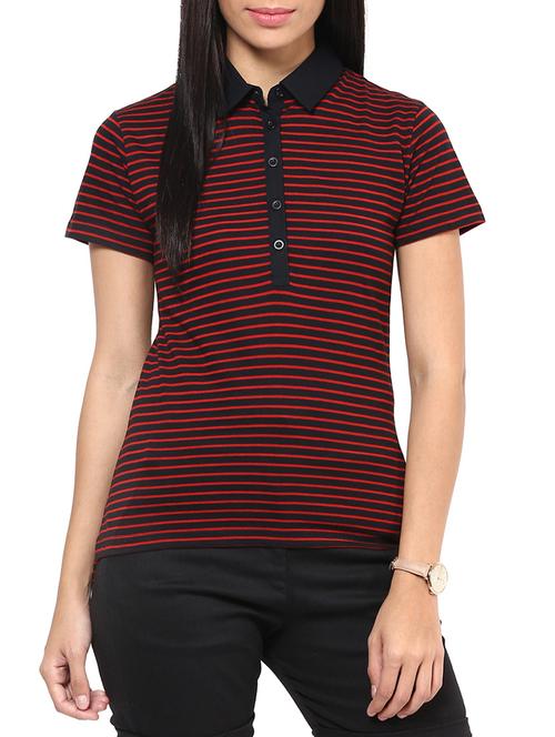 polo neck striped tee  - 10787548 - Very Small Image - 1