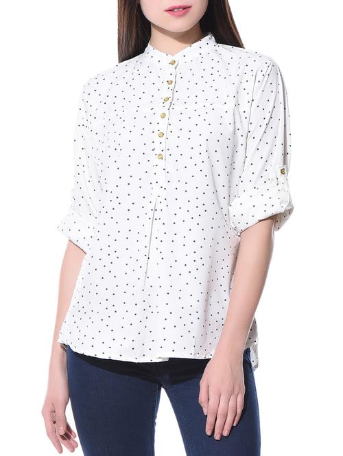 little star poly crepe white top - 10790728 - Very Small Image - 1