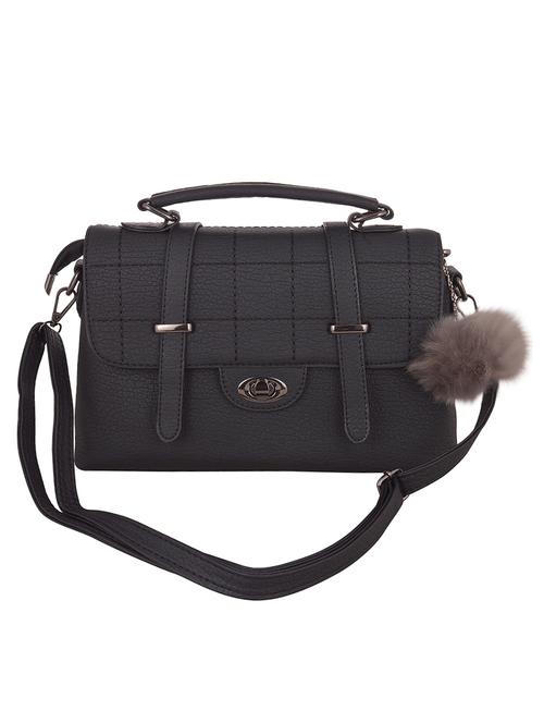 black faux leather satchel - 10792839 - Very Small Image - 1