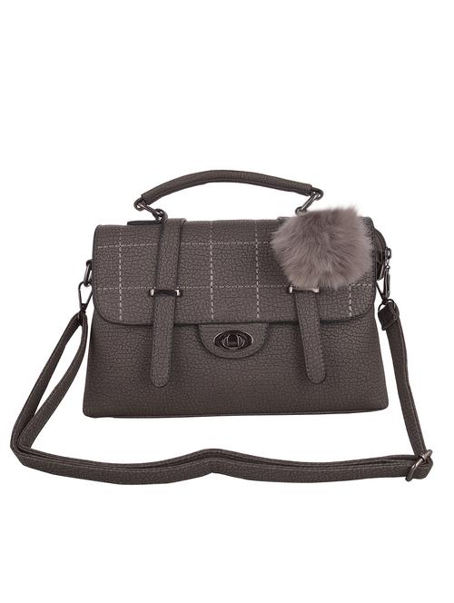 grey faux leather satchel - 10792840 - Very Small Image - 1