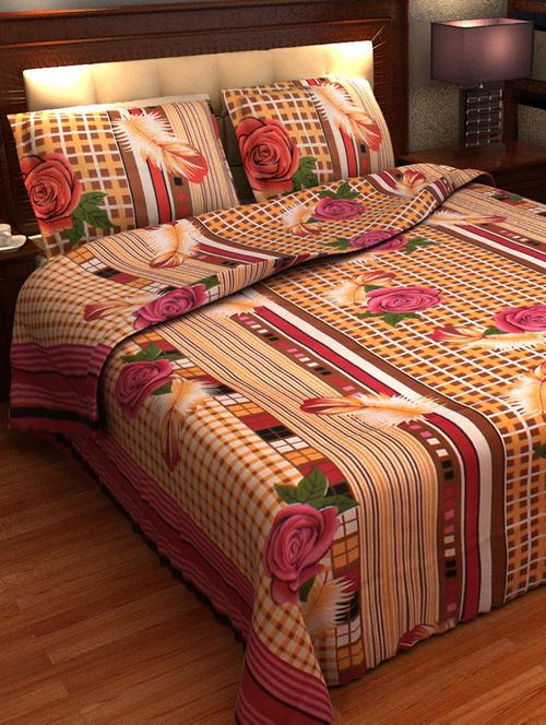 double bed sheet with two pillow cover - 10798024 - Very Small Image - 1